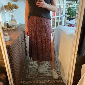 floral midi skirt with two side slits